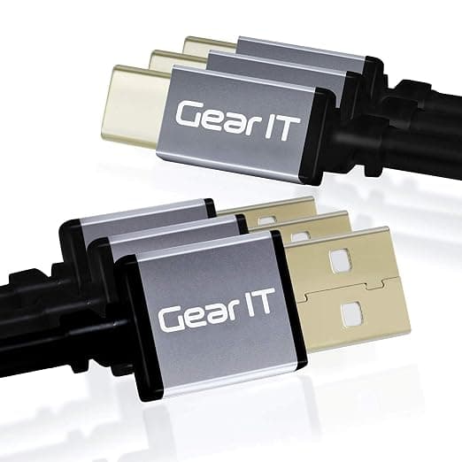 GEARit USB C Cable (3-Pack) 6ft USB Type-C to USB-A 2.0 Male Fast Charging USB Type C to Type A Cable for iPad Pro 2018, MacBook, Samsung S10 S10+ S9 Note 9, GoPro Hero 7 6, Nintendo Switch and More